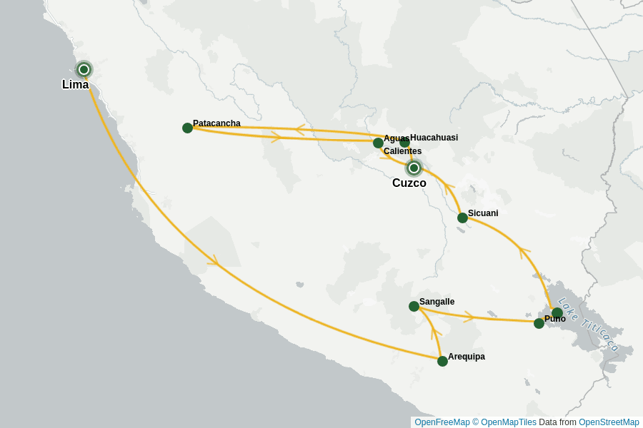 Itinerary Map image for Le Pérou pas à pas