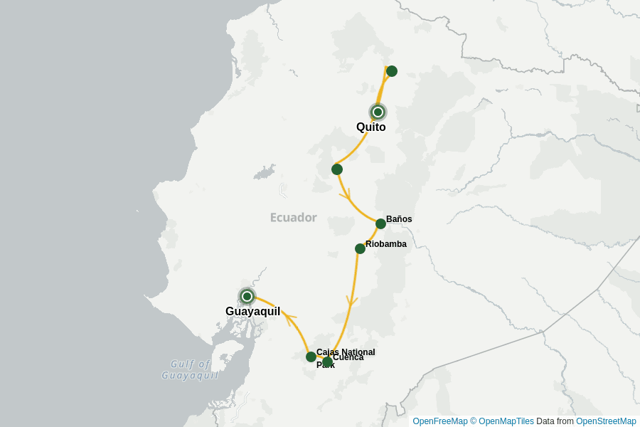 Itinerary Map image for Randonnées en Equateur